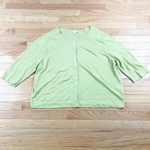 J. Jill Light Green Button‎ Up Cardigan Size 2X